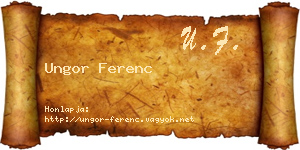 Ungor Ferenc névjegykártya