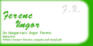 ferenc ungor business card